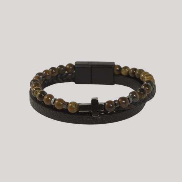 Pulsera broche café